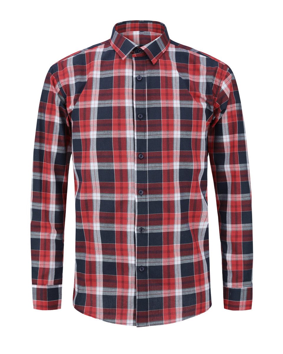 Allthemen Langarmhemd mit Karomuster modisches Freizeithemd Regular Fit günstig online kaufen