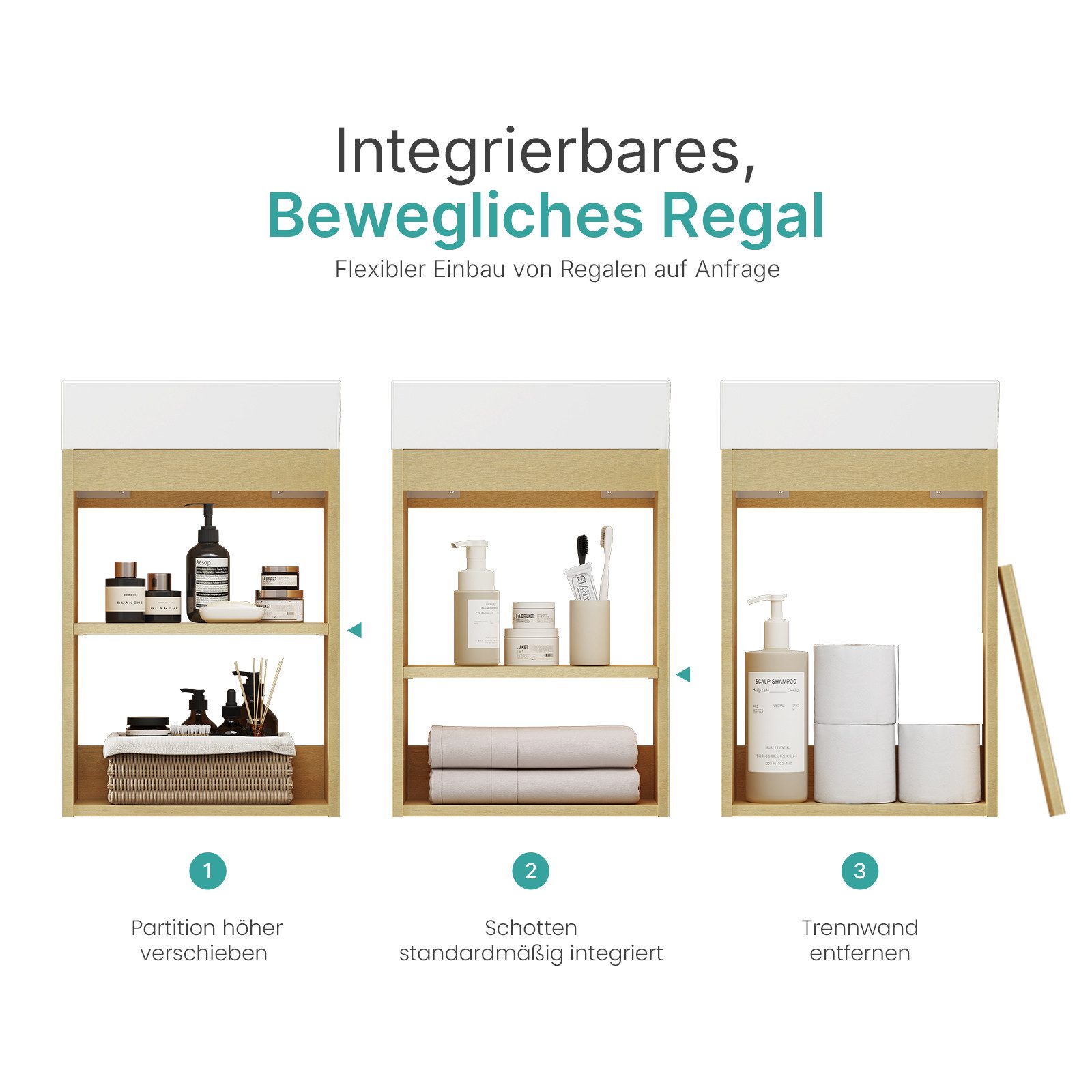 EMKE Badmöbel-Set Kompakter Badschrank mit Waschbecken günstig online kaufen