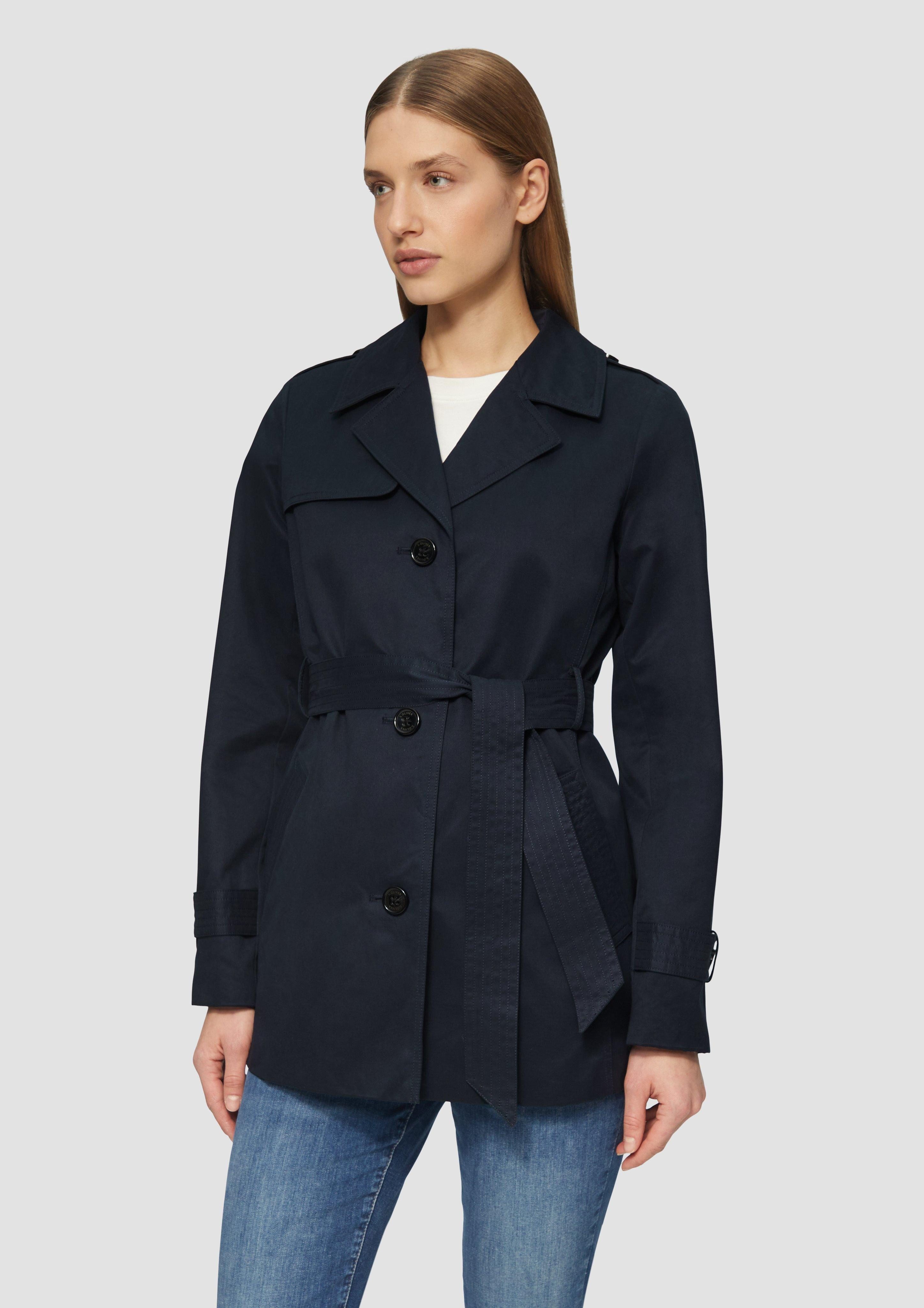 Funktionsjacke Kurzer Trench mit Gürtel