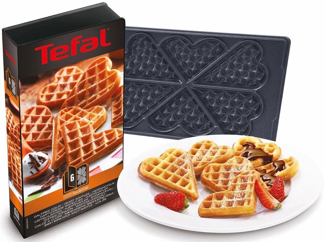 Tefal Herzwaffelplatten XA8006, Metall, passend für Tefal SW852D Snack Collection