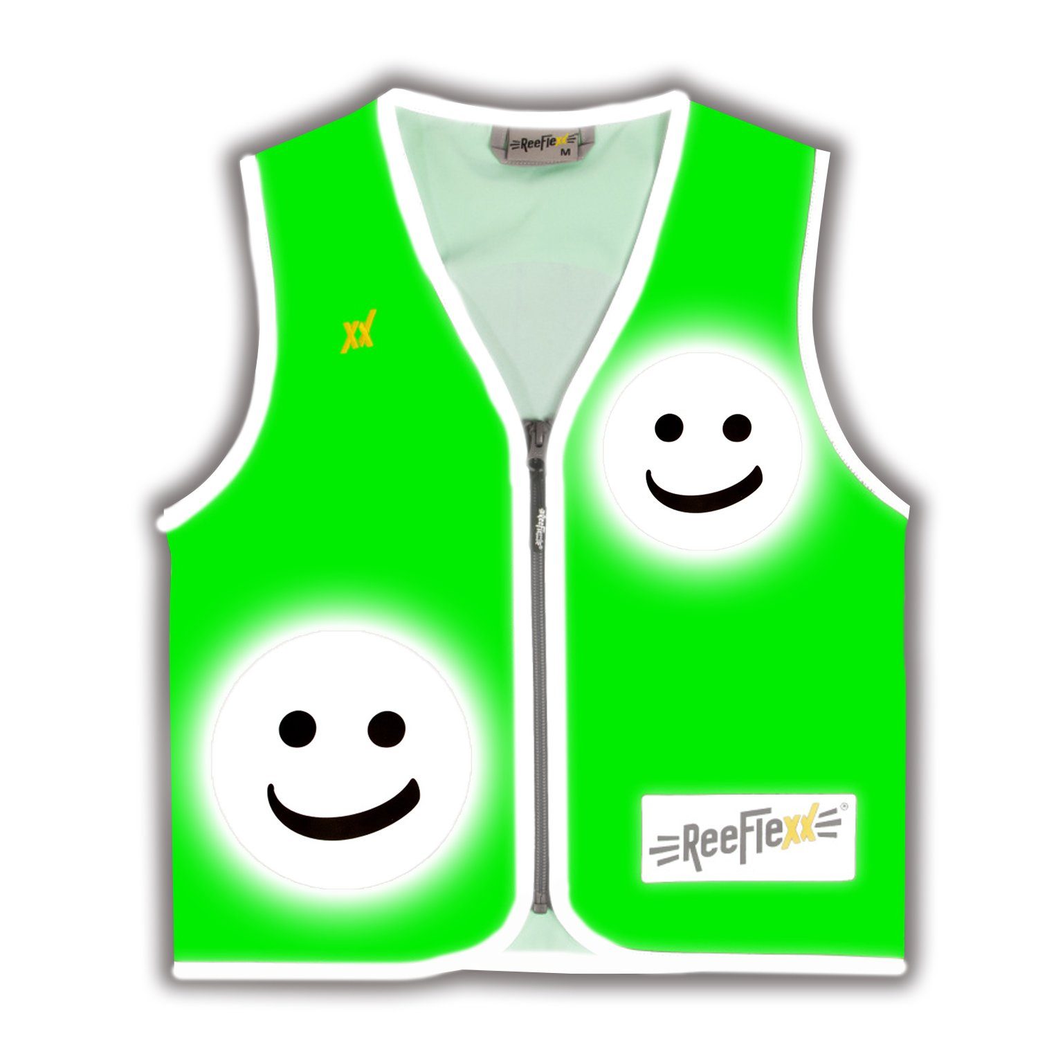 ReeFlexx Kinderwarnweste Smiley Green Solid - Warnweste