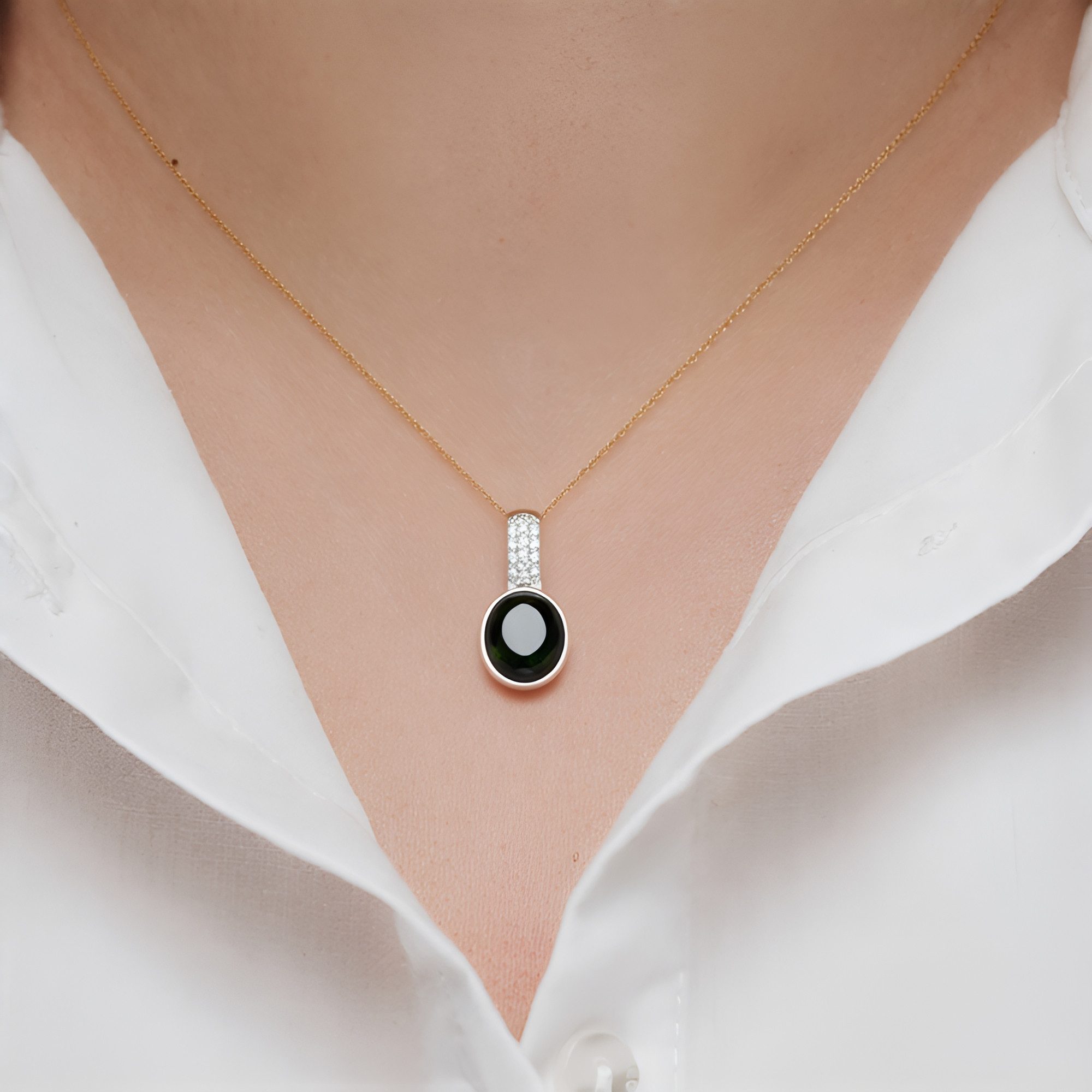 Cavill Kettenanhänger Cavill Silberanhänger mit schwarzem Jadeit 1,4 ct und günstig online kaufen