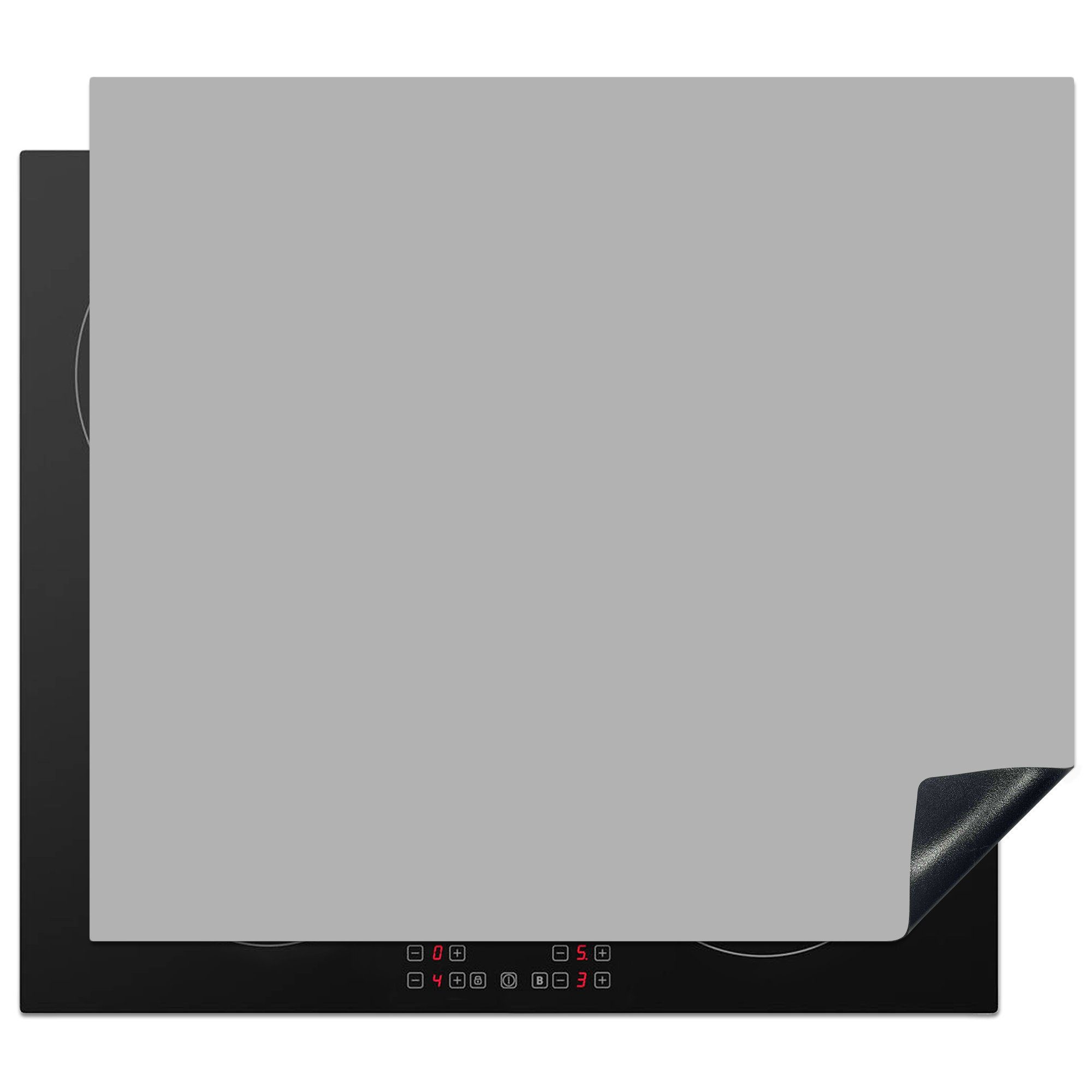 MuchoWow Herdblende-/Abdeckplatte Grau - Unifarbener Druck, Vinyl, (1 tlg), 60x52 cm, Mobile Arbeitsfläche nutzbar, Ceranfeldabdeckung