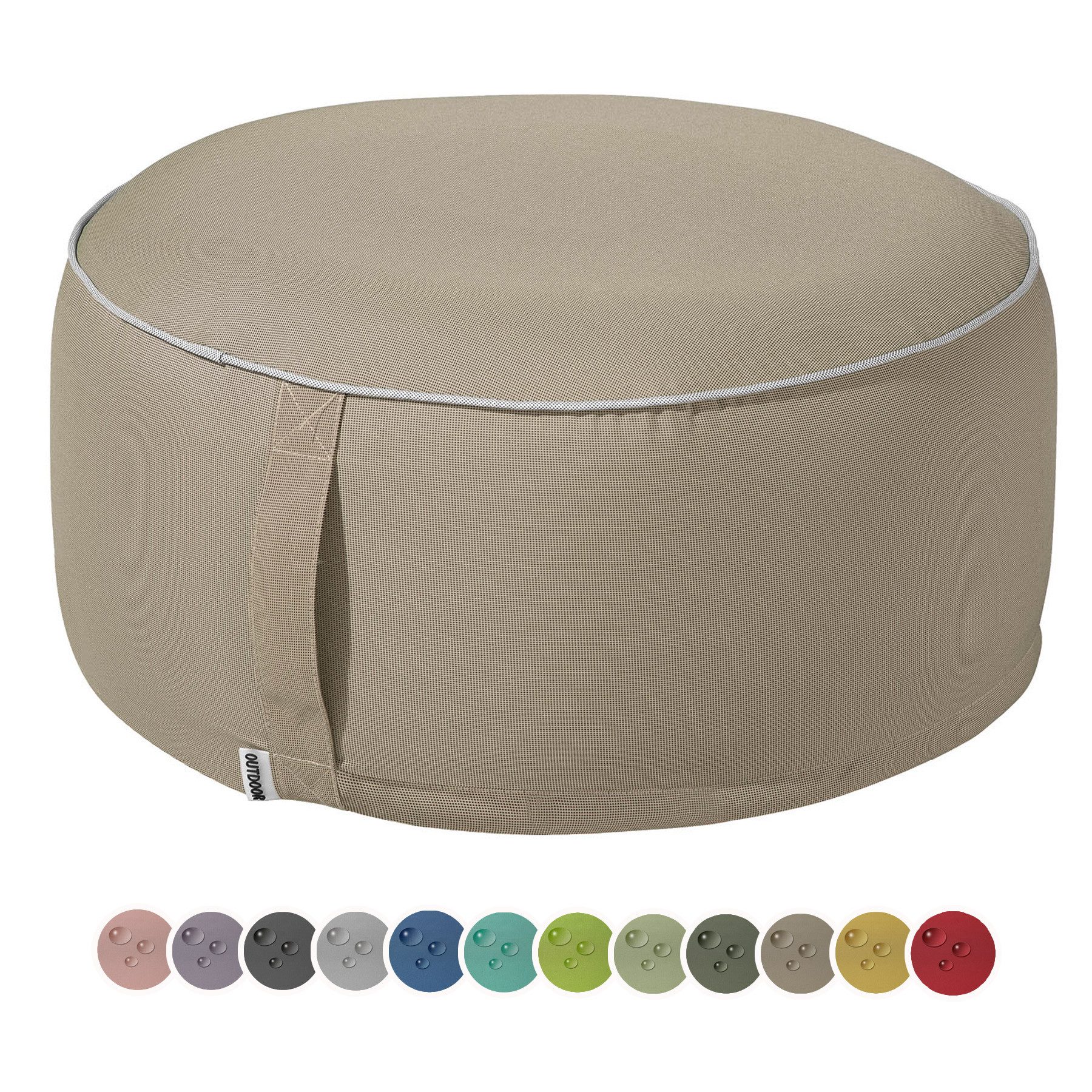 heimtexland Outdoor Pouf Bodenkissen Garten Lounge Deko Hocker, schmutz-/wasserabweisend I UV-beständig I waschbar