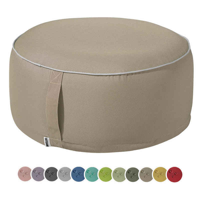 heimtexland Sitzkissen Outdoor Pouf Bodenkissen Garten Lounge Deko Hocker, schmutz-/wasserabweisend I UV-beständig I waschbar