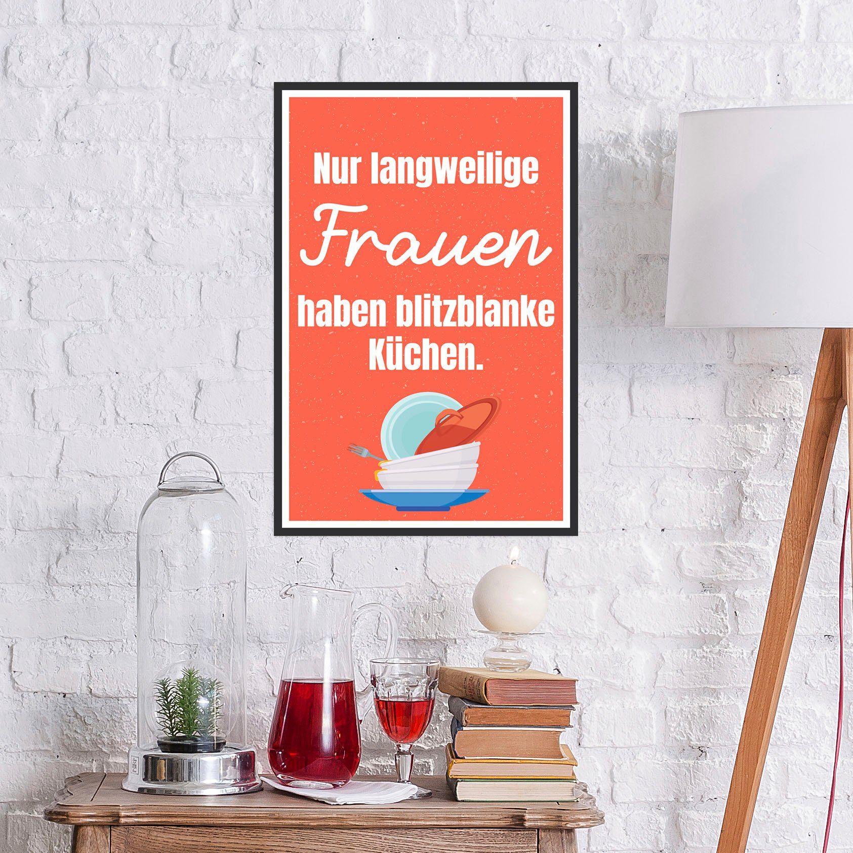 queence Metallbild Langweilige Frauen, Schriftzug, Schriftzüge günstig online kaufen