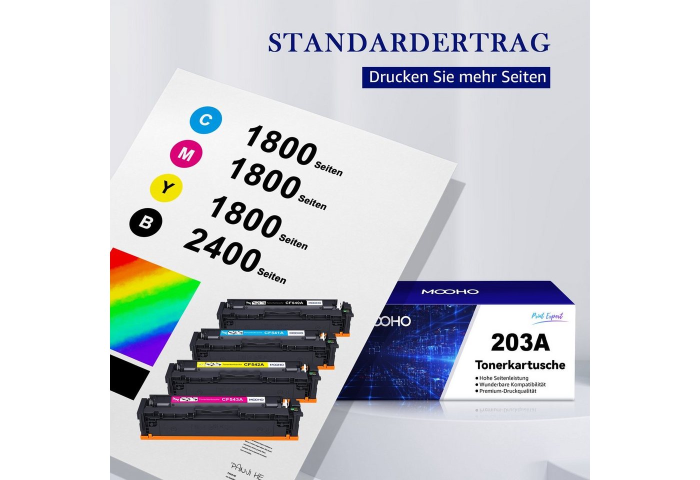Thumbnail - MOOHO Tonerkartusche für HP 203A CF540A Laserjet Pro MFP M280nw M281fdw
