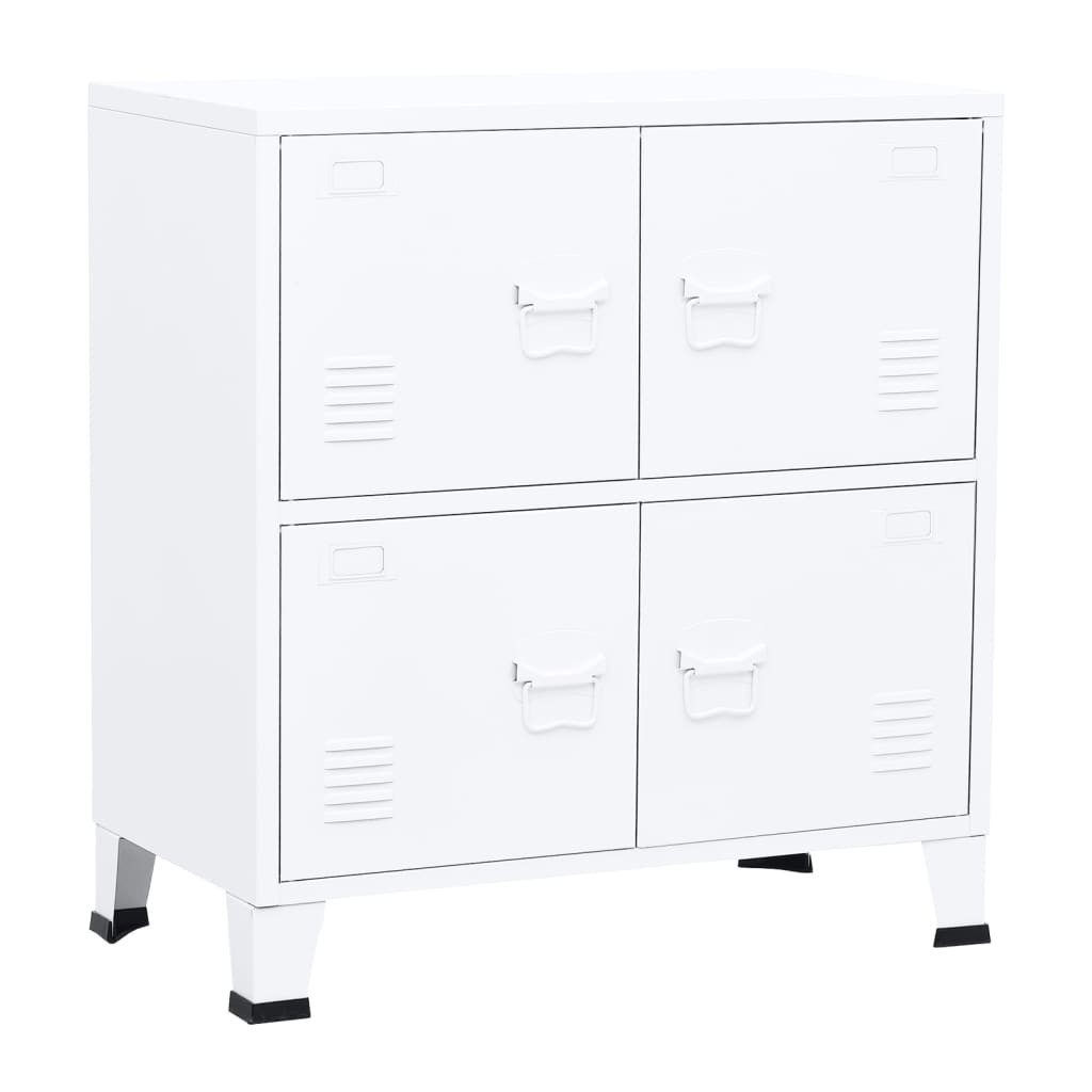 vidaXL Aufbewahrungsbox Aufbewahrungstruhe Industrial Weiß 75x40x80 günstig online kaufen