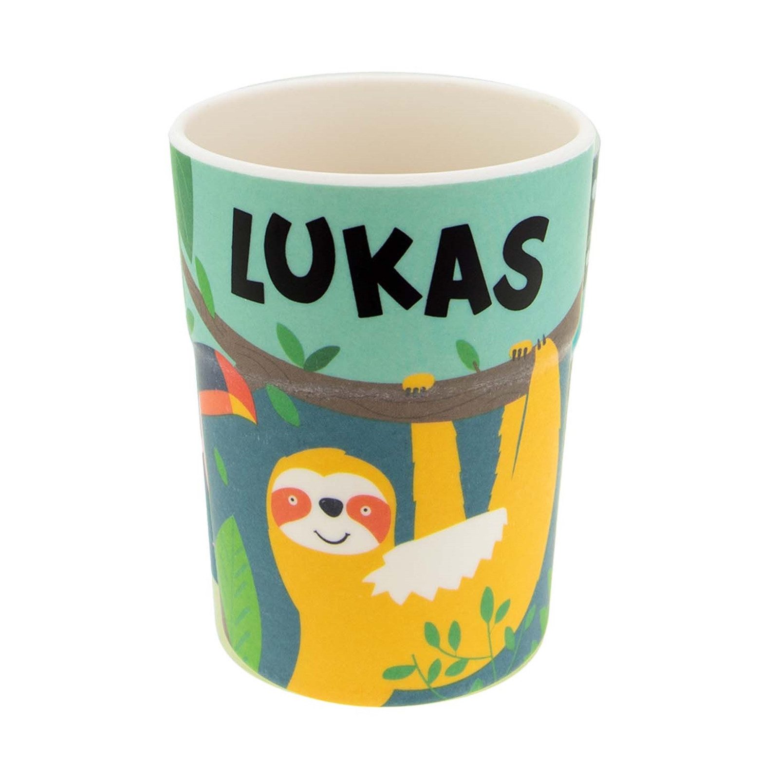 HTI-Living Kinderbecher Kinderbecher Namensbecher Lukas, 1-tlg., Kunststoff, Trinkbecher Saftbecher Milchbecher