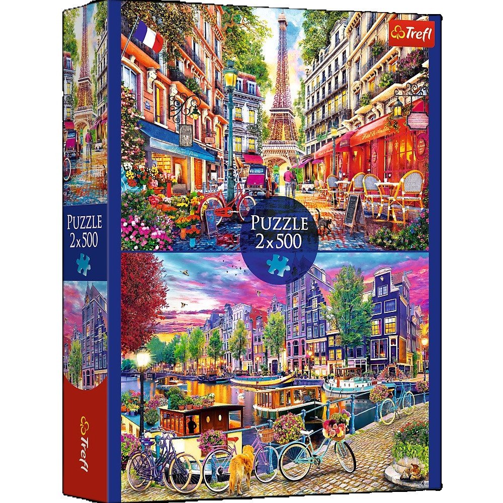 Trefl Puzzle Trefl, Europäische Hauptstädte, 2x500 Teile Puzzle, 500 Puzzleteile