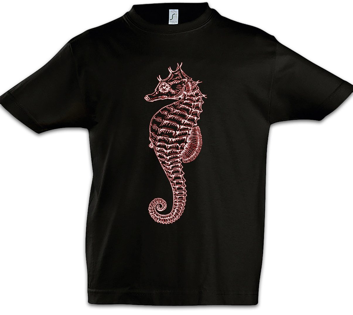 Urban Backwoods Print-Shirt Sea Horse Kinder T-Shirt Seepferdchen Tattoo Nautical Sailor Stern (1-tlg) Star Segeln Segler Kapitän