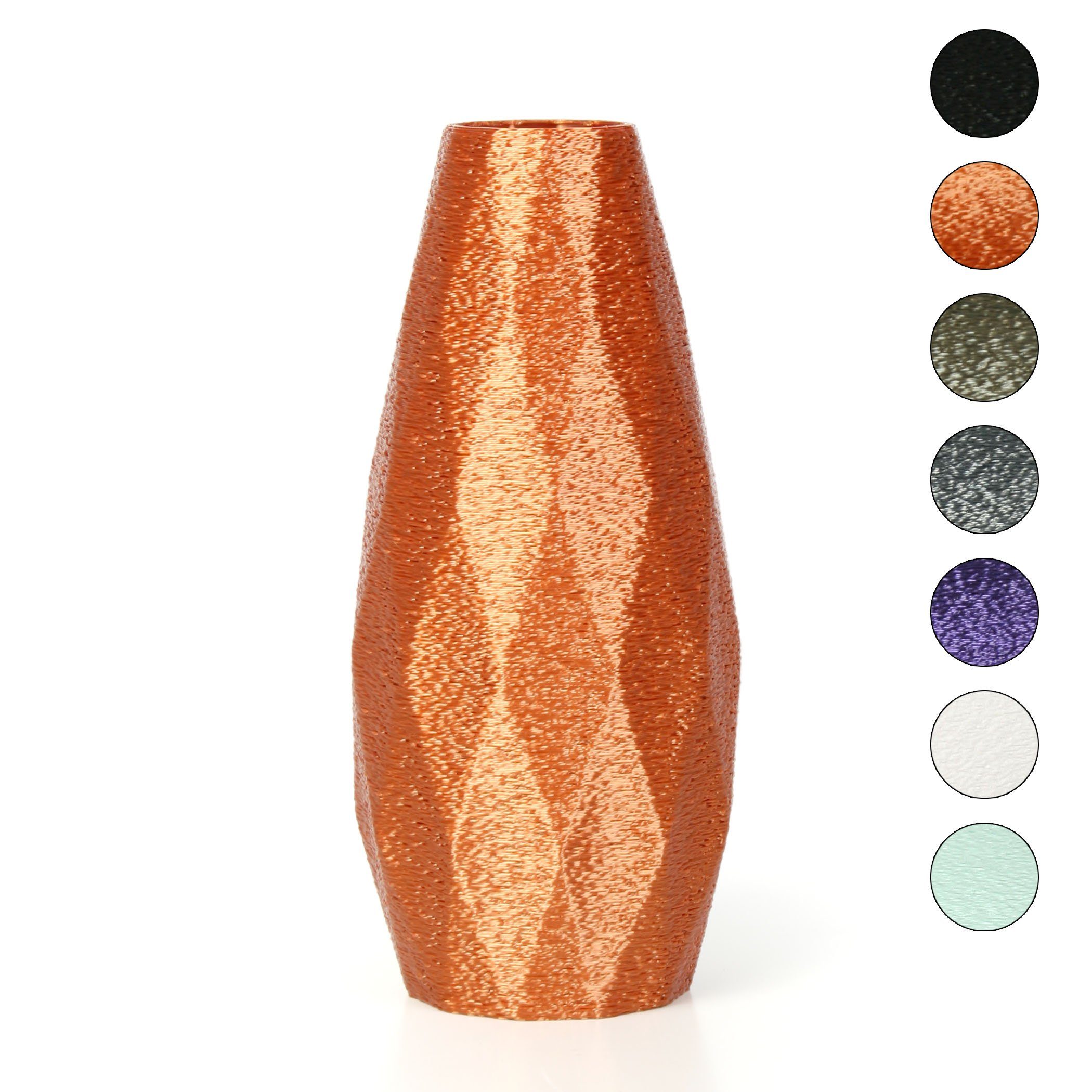 Kreative Feder Dekovase Designer Vase – Dekorative Blumenvase aus Bio-Kunststoff, aus nachwachsenden Rohstoffen; wasserdicht & bruchsicher Bronze | Dekovasen