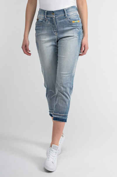 Recover Pants Straight-Jeans mit Fransensaum