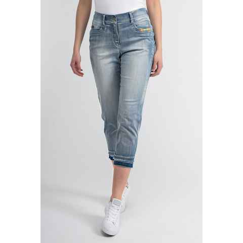 Recover Pants Straight-Jeans mit Fransensaum
