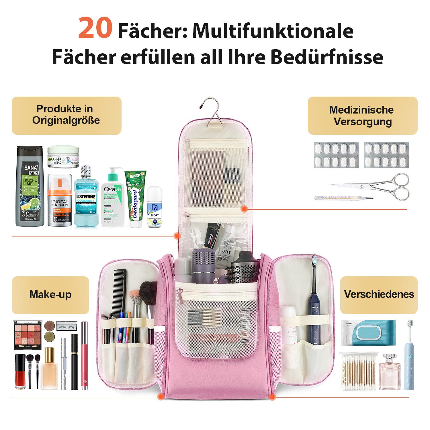 Simloveve Kosmetiktasche Kulturbeutel für Frauen und günstig online kaufen