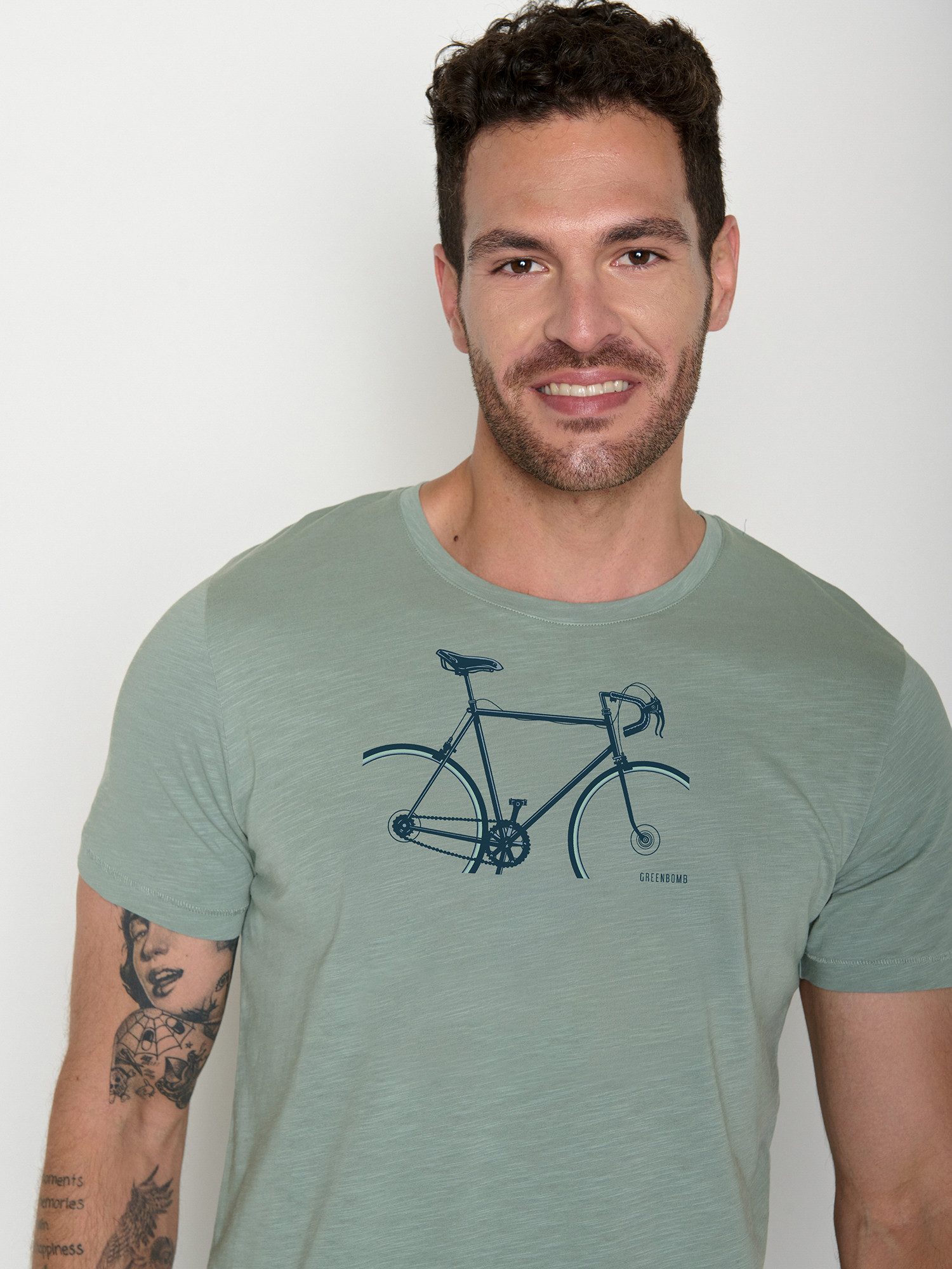 GreenBomb T-Shirt Spice Bike Crop (1-tlg., 1) Rundhalsausschnitt, Bio-Baumwolle, GOTS Zertifiziert