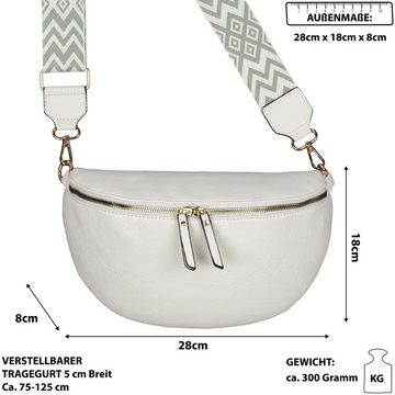 EAAKIE Gürteltasche Bauchtasche Umhängetasche Crossbody-Bag Hüfttasche Kunstleder Italy-De, als Schultertasche, CrossOver, Umhängetasche tragbar