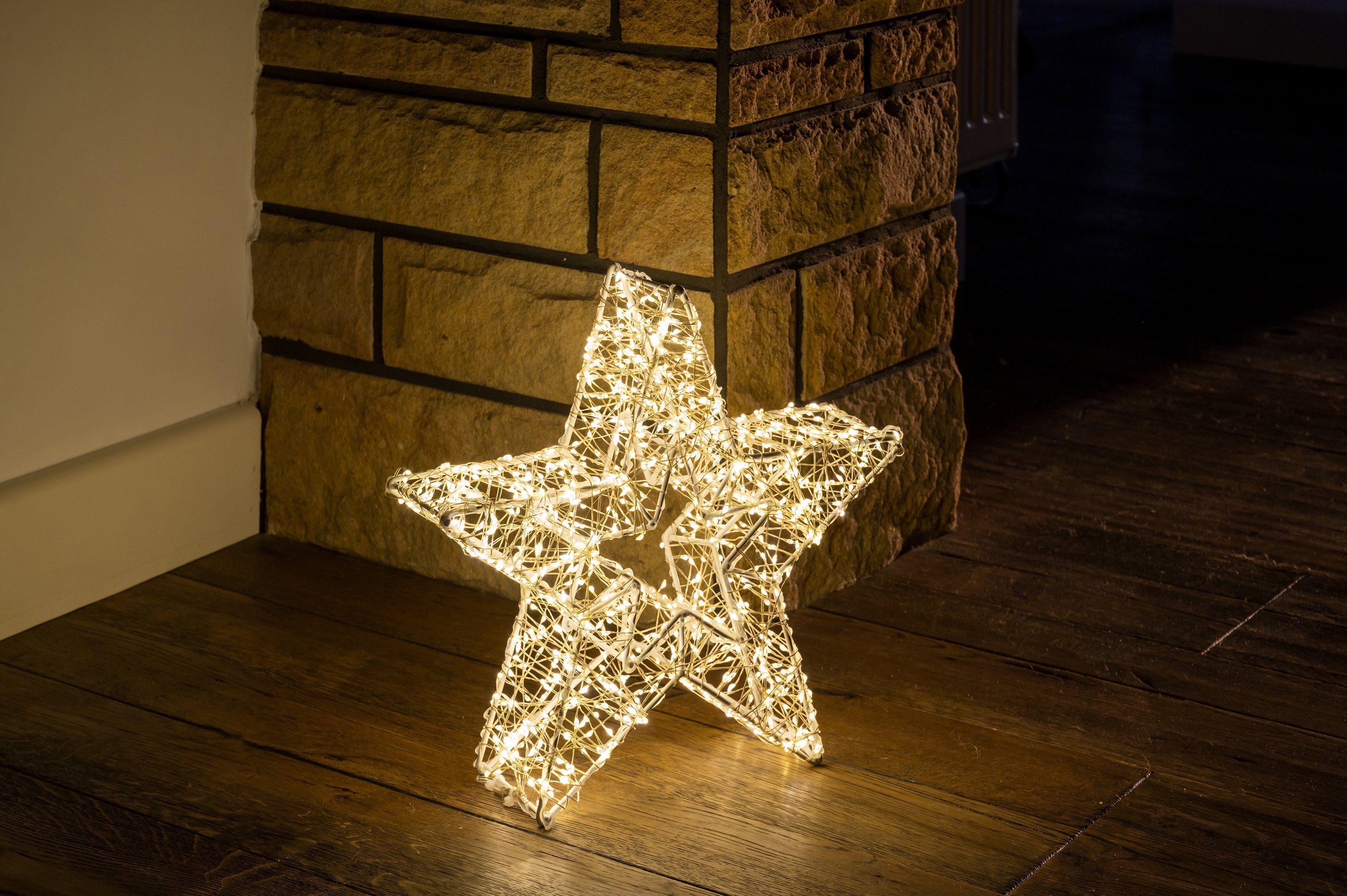 Star-Max LED LED Stern fest aussen, stromsparende Warmweiß, integriert, LED Weihnachtsstern, Weihnachtsdeko