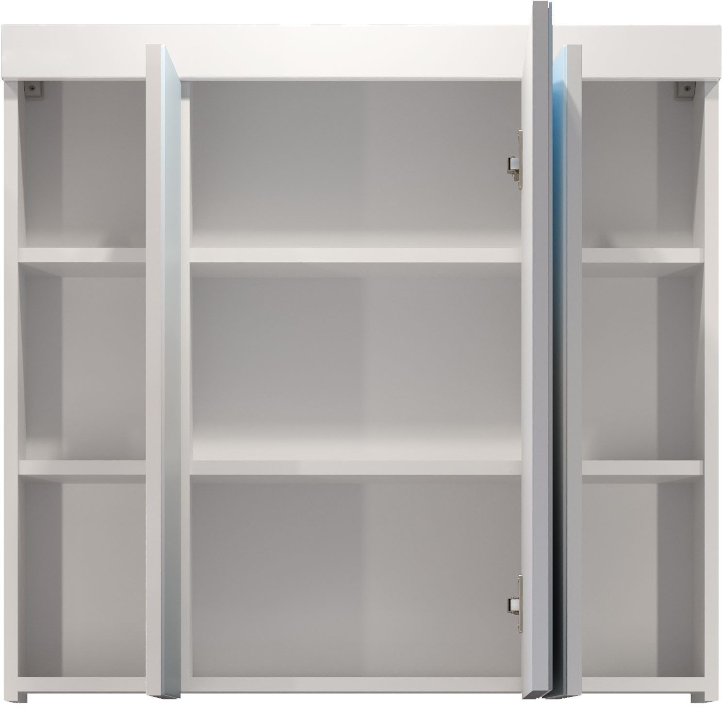 welltime Spiegelschrank Dormoletto Badspiegel in Weiß mit 9 Fächern - Maße (B/T/H) 80/16/75 cm