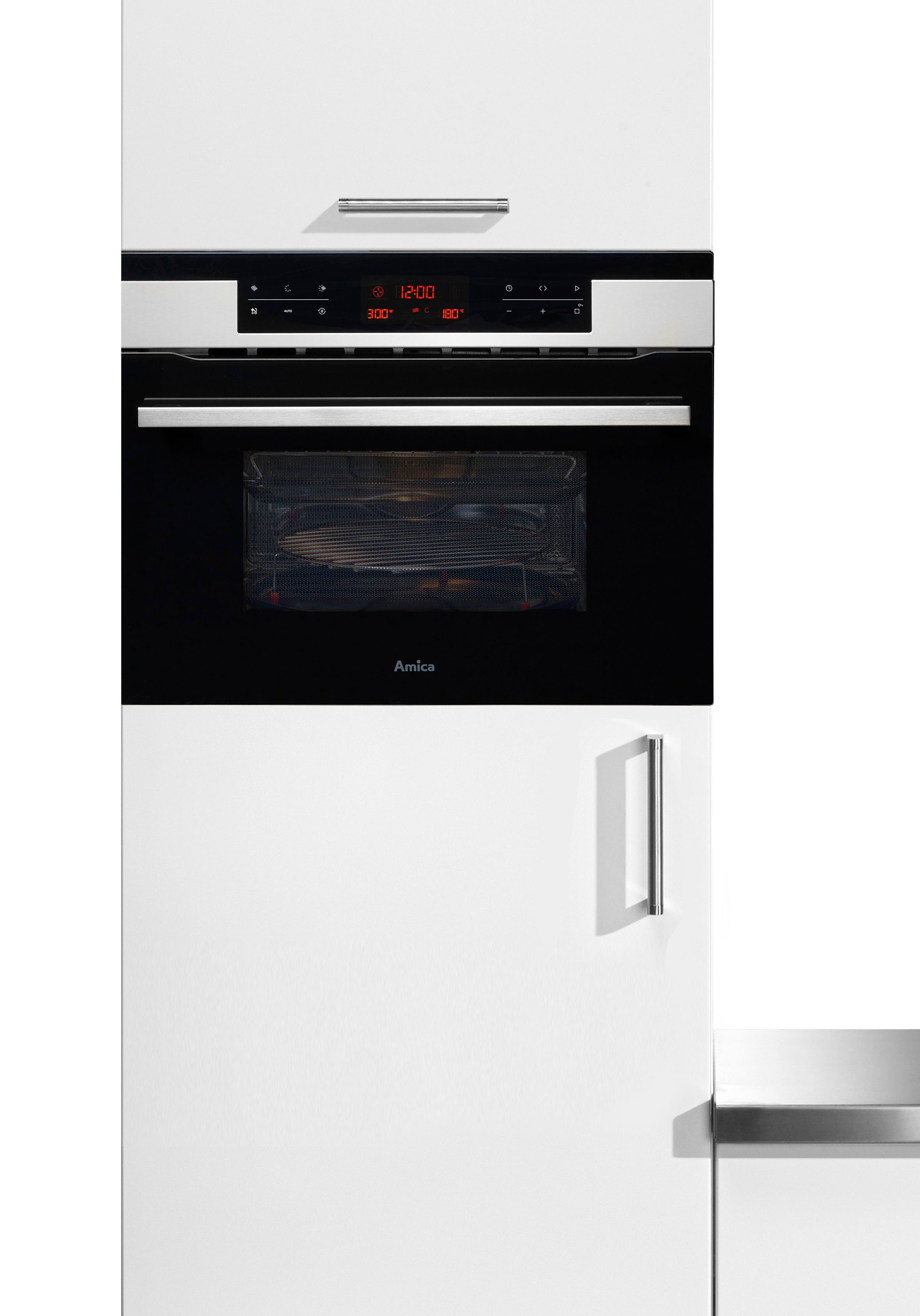Amica Backofen mit Mikrowelle EBC 841 600 E, Platzsparender Komfort für schnelles und vielseitiges Kochen