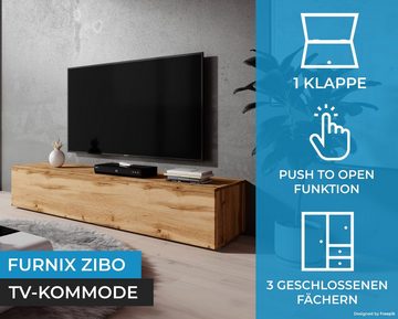 Furnix TV-Schrank ZIBO TV-Kommode 160 cm 3 Ablagen mit Klappen Eiche Wotan freistehend, B160 x T40 x H34