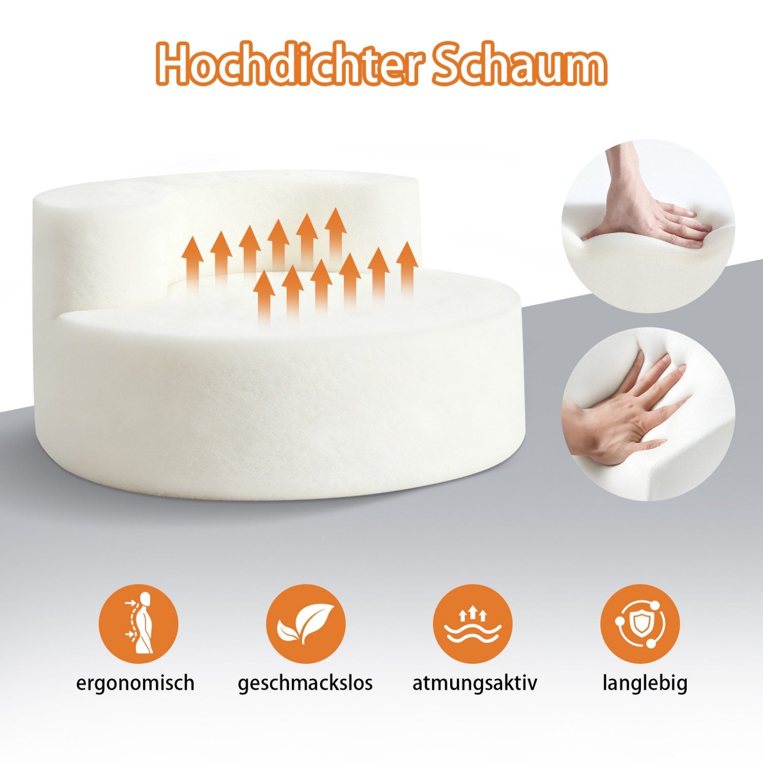 ANYSUN Sitzsack Sofa Einzelsofa,Sessel,Cloud Couch,Sofa Indoor Lounge (rundes Design für Lesen,-Kein Zusammenbau, Abriebfester Lounge Sessel), für Erwachsene & Jugendliche,Wohnzimmer, Schlafzi