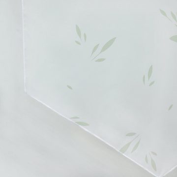 Scheibengardine, Joyswahl, Stangendurchzug (1 St), transparent, Blätter-Motiv, Panneaux, Quaste Küche Gardine, Bistrogardine