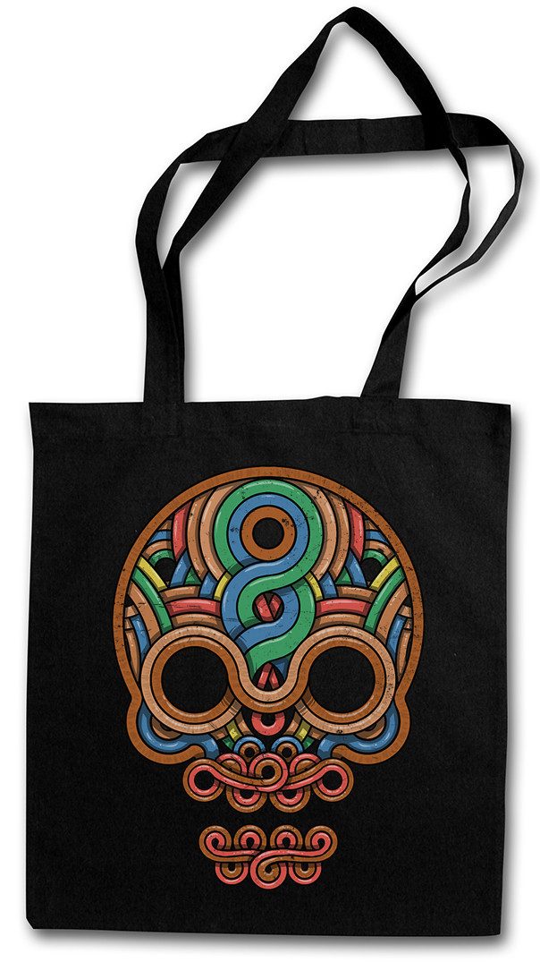 Beuteltasche Inca Skull Stofftasche Inka Mayans Maya Aztecs Azteken America Ink