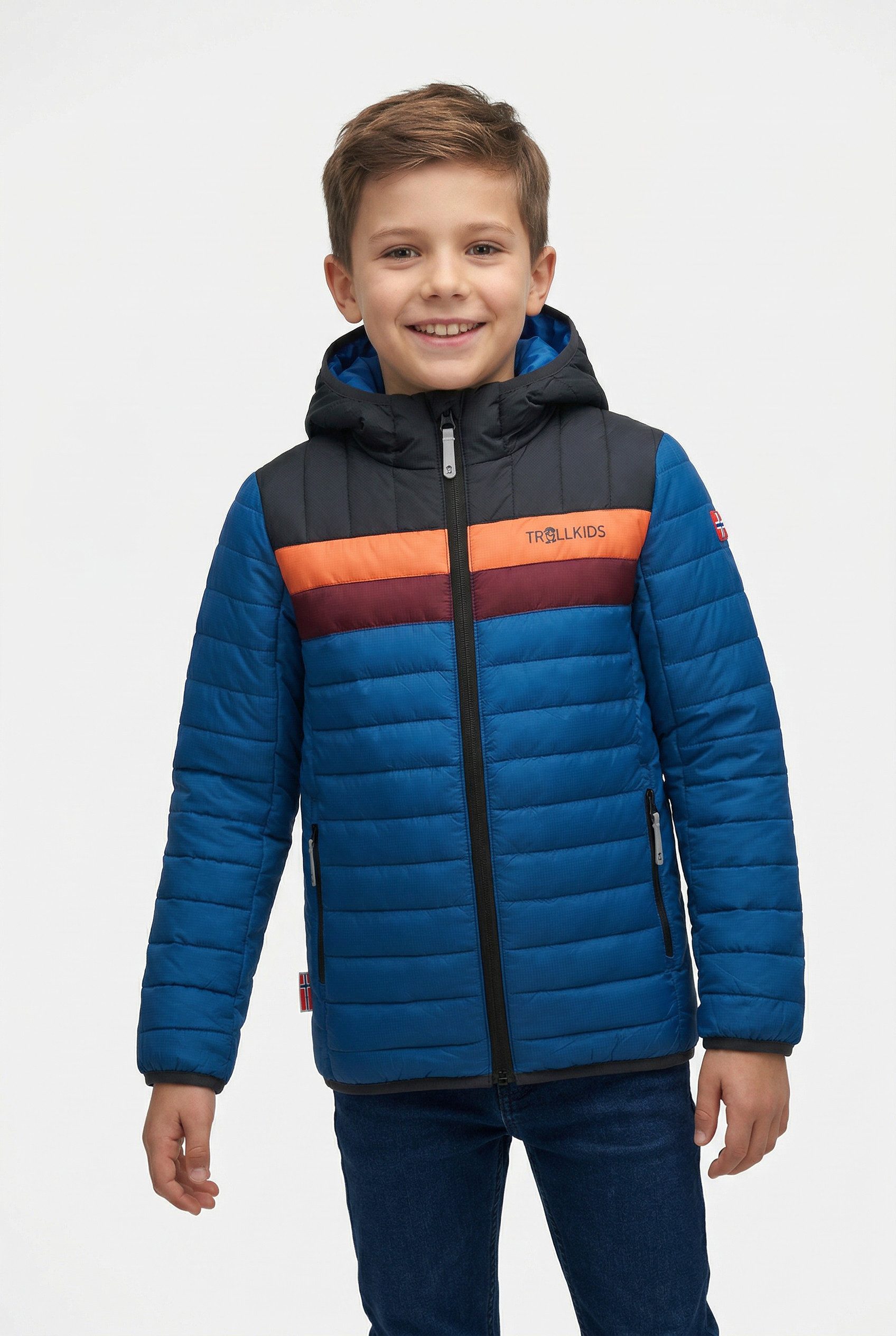 TROLLKIDS Outdoorjacke Kids Eikefjord Jacket atmungsaktiv, wasserabweisend, windabweisend, Langarm, normale Länge