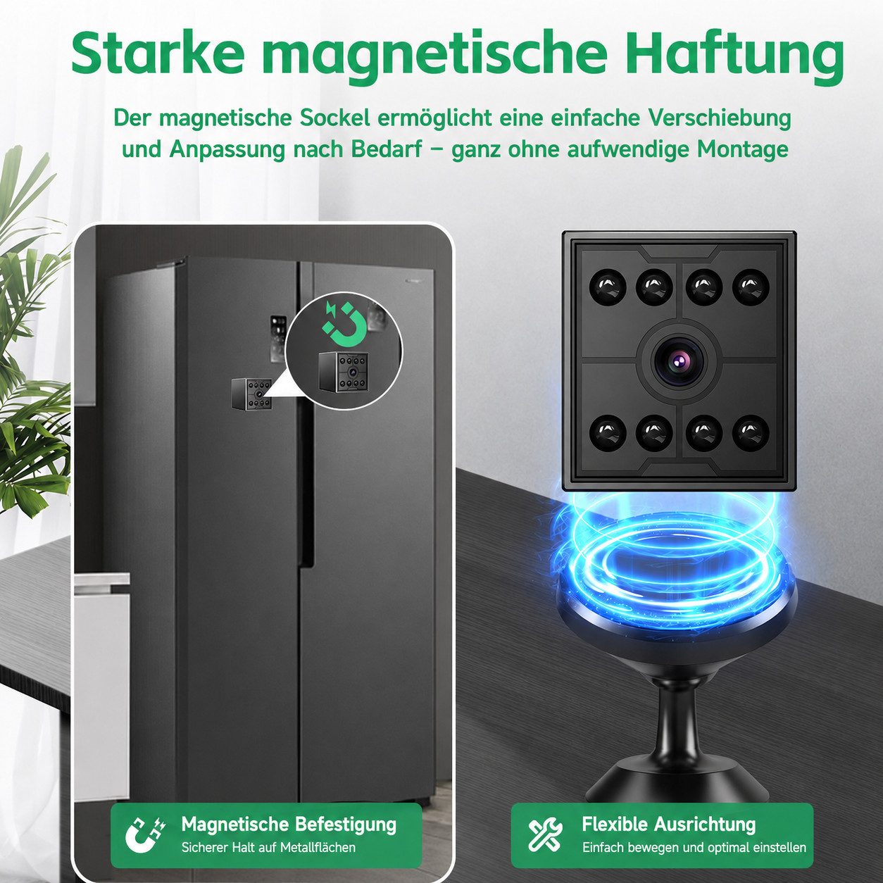 Toomoke Überwachungskamera Mini WLAN Kamera, Innenkamera, Haustierkamera, Babykamera (WiFi Sicherheitskamera mit Nachtsicht, Bewegungserkennung und App, mit 108 – Bild 5 von 5