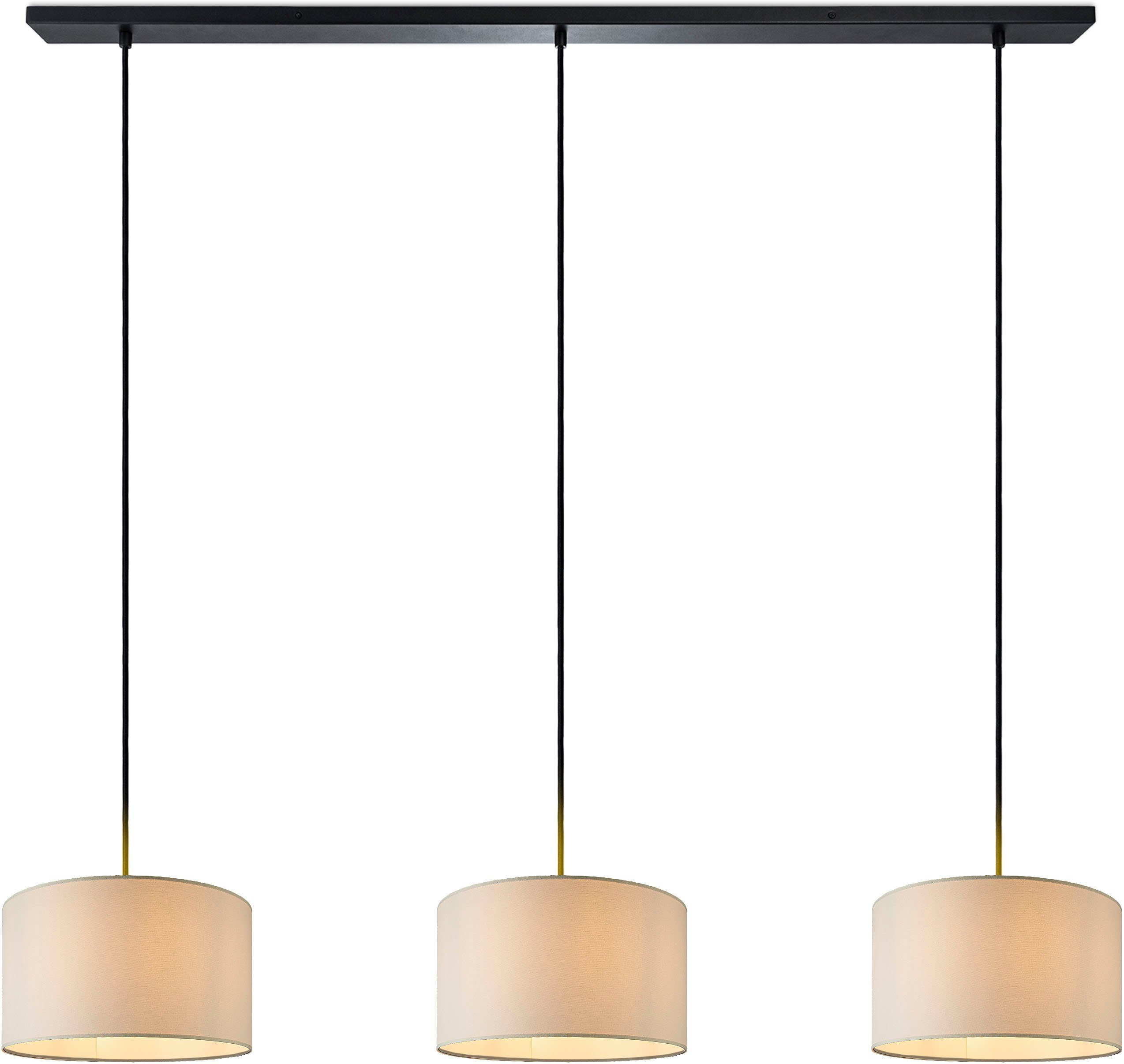 Paco Home Lampenschirm Wohnzimmer Hängelampe HUGO E27 schwarz weiß CANVAS Uni Pendelleuchte Leuchtmittel, ohne Pendelleuchte Esszimmer COLOR, UNI