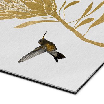 Posterlounge XXL-Wandbild Orara Studio, Kolibri & Blume I, Minimalistisch Illustration