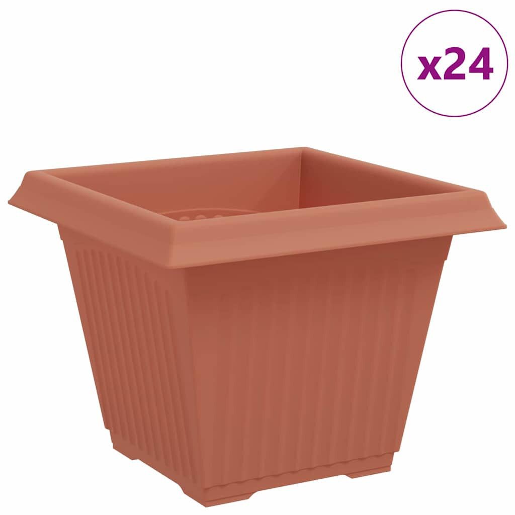 furnicato Blumentopf 38 x 38 x 30 cm Ziegelrot, Blumenkübel mit Entwässerungslöchern am Boden für deinen Balkon