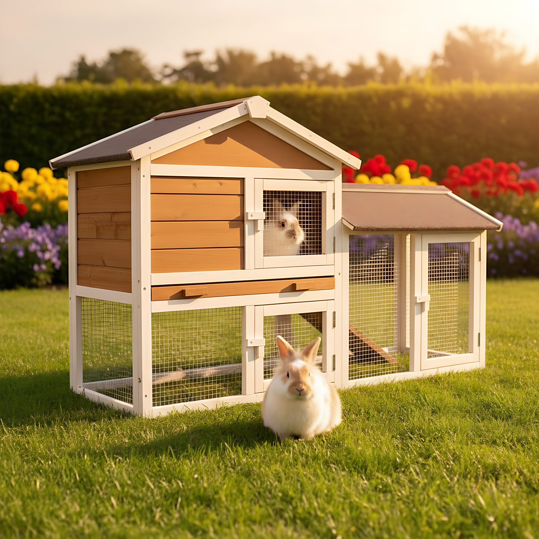 Zooprinz Kleintierstall Hofstadl mit Auslauf 146x86x50 günstig online kaufen