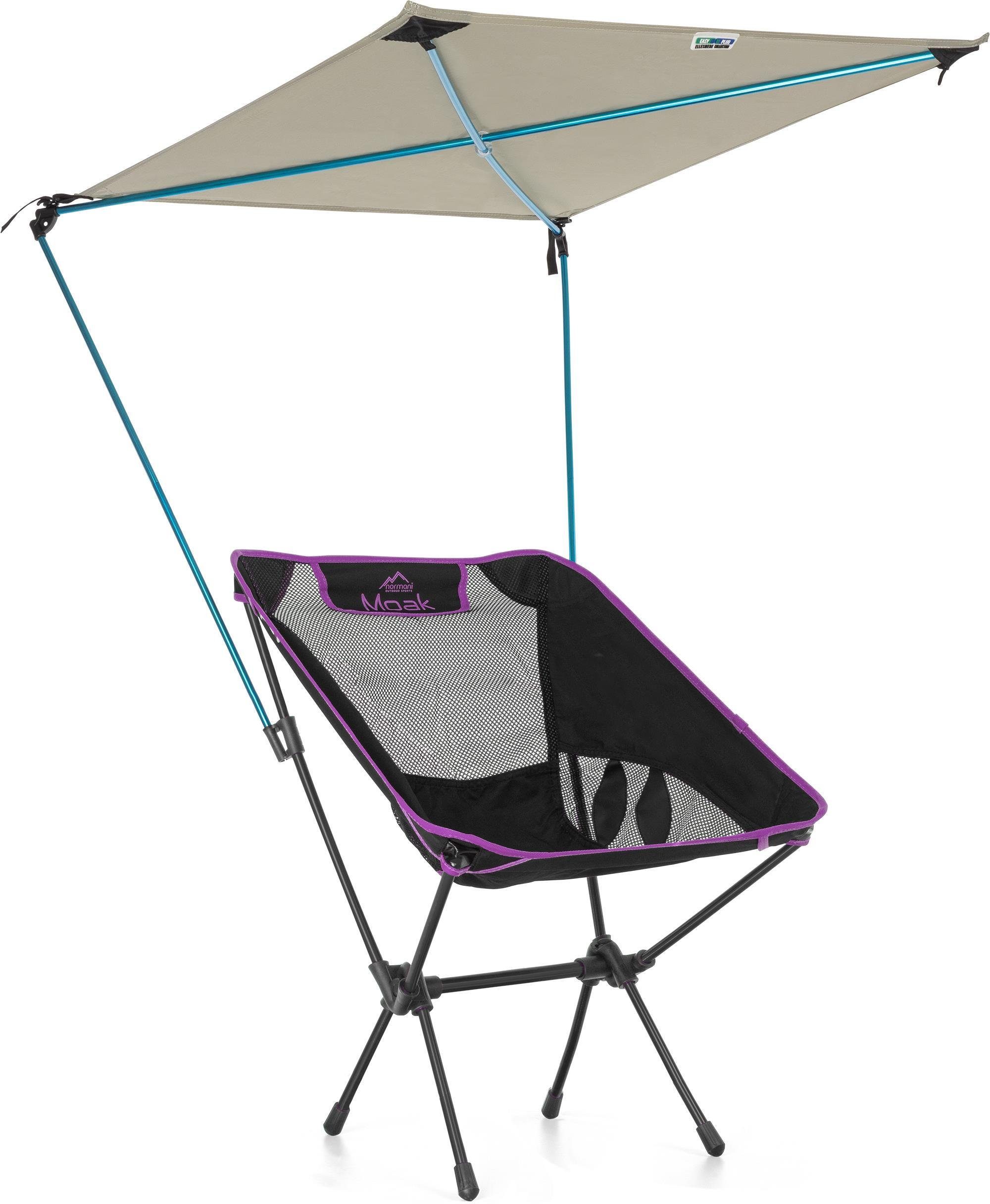 normani Campingstuhl Campingstuhl mit Sonnenschirm Moak, Strandstuhl Gartenstuhl Klappstuhl mit Sonnensegel
