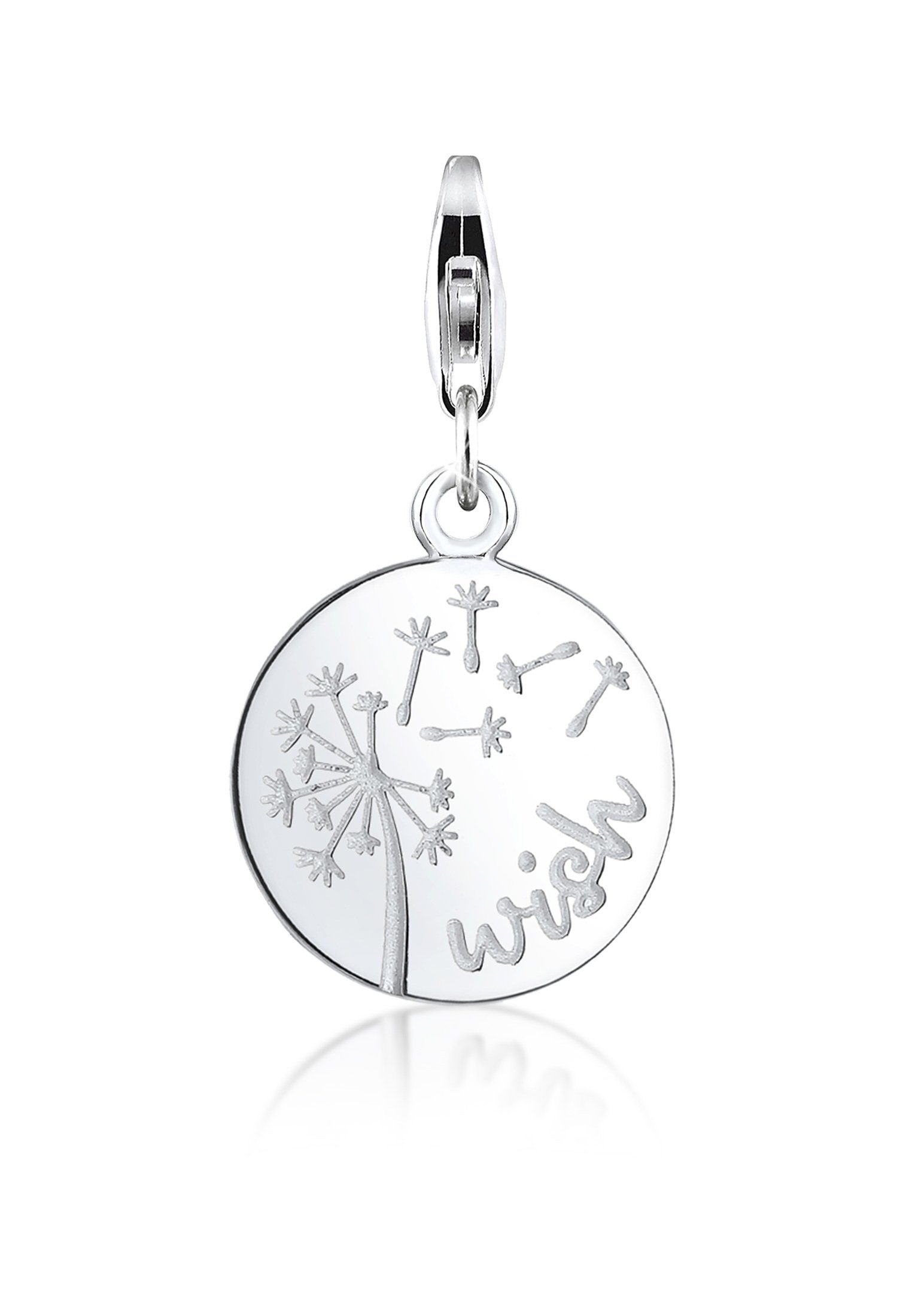Nenalina Charm-Einhänger Pusteblume Anhänger Rund vergoldet 925 Silber