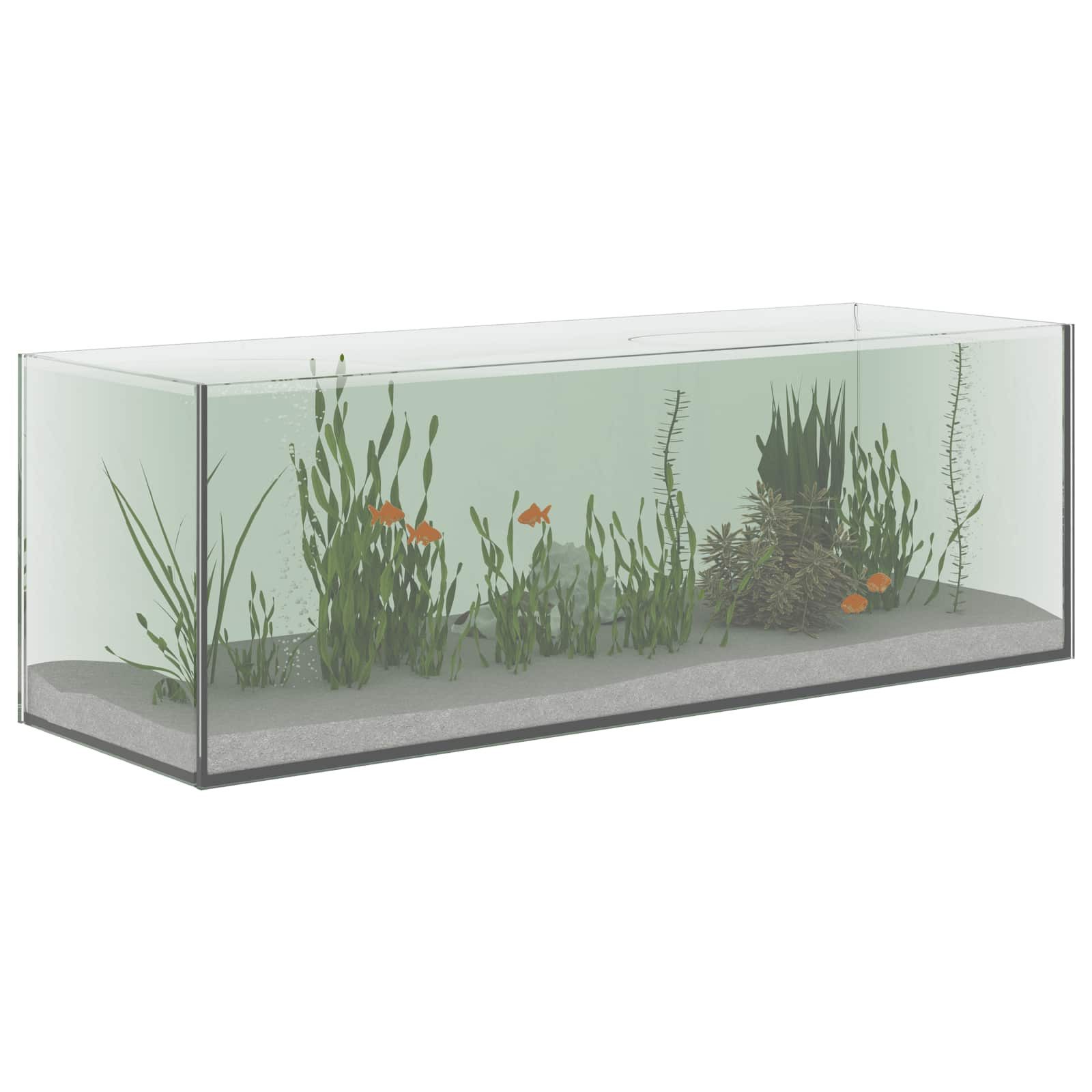 vidaXL Aquarium 60 x 20 x 20 cm Aquarium mit Speicher Weiß Glas Rechteckig für Innen u