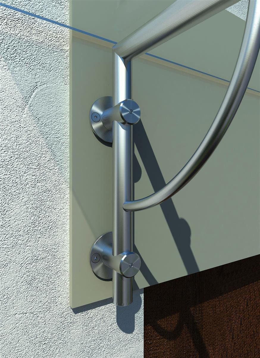 BuyLando.Shop Vordach Glaswerk Westfalen - SET LB Halter für Glasvordach - Edelstahl