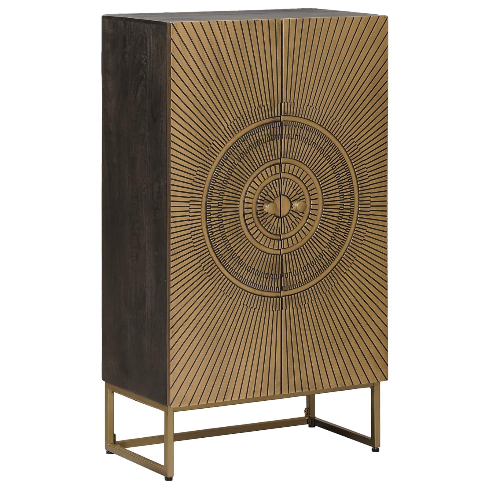 vidaXL Sideboard 53,5 x 30 x 95 cm Highboard Messing 53,5x30x95 cm