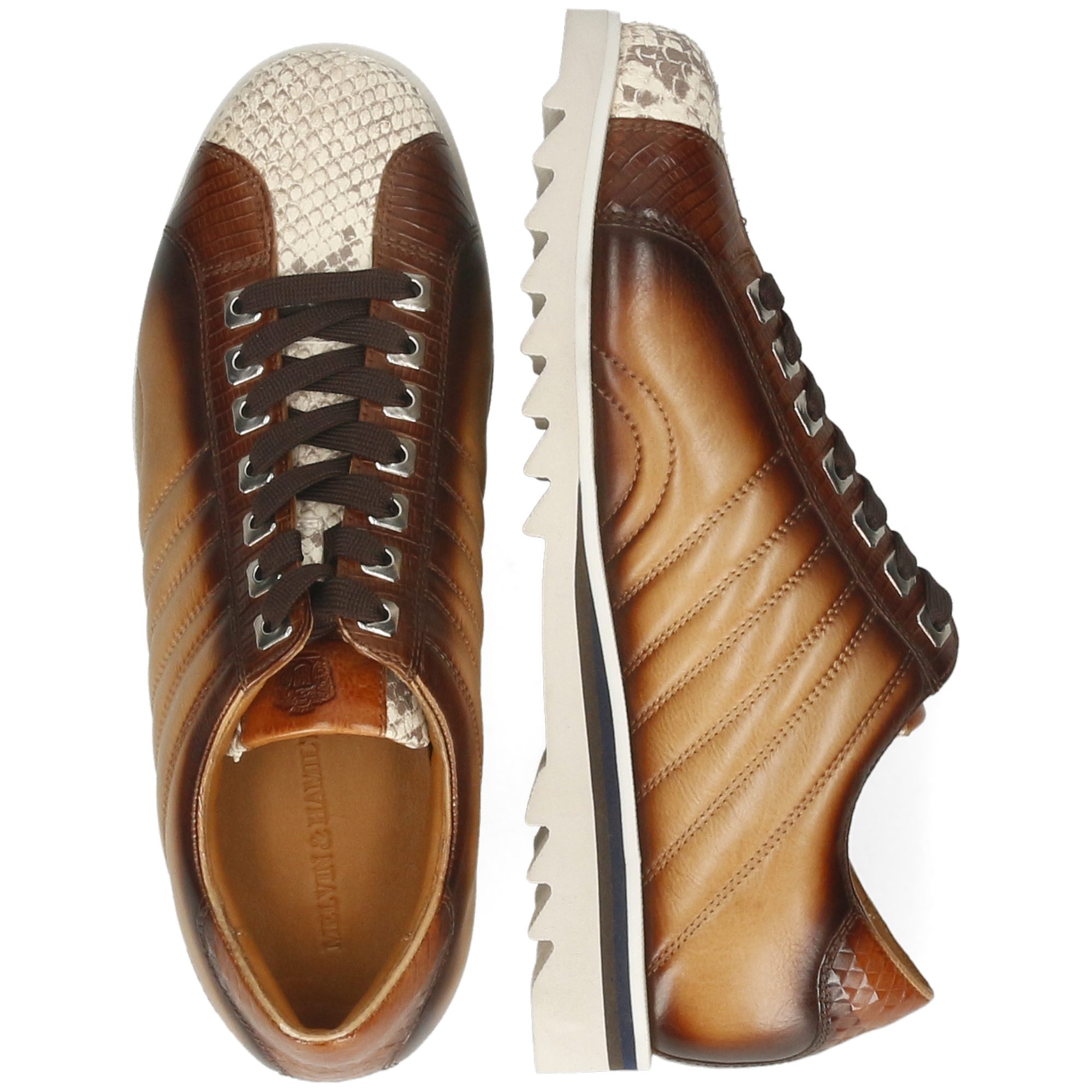 Melvin & Hamilton Hadrian 2 Leder-Sneakers für Herren Sneaker Plateausohlen, Echtes Leder, Herausnehmbare Innensohle