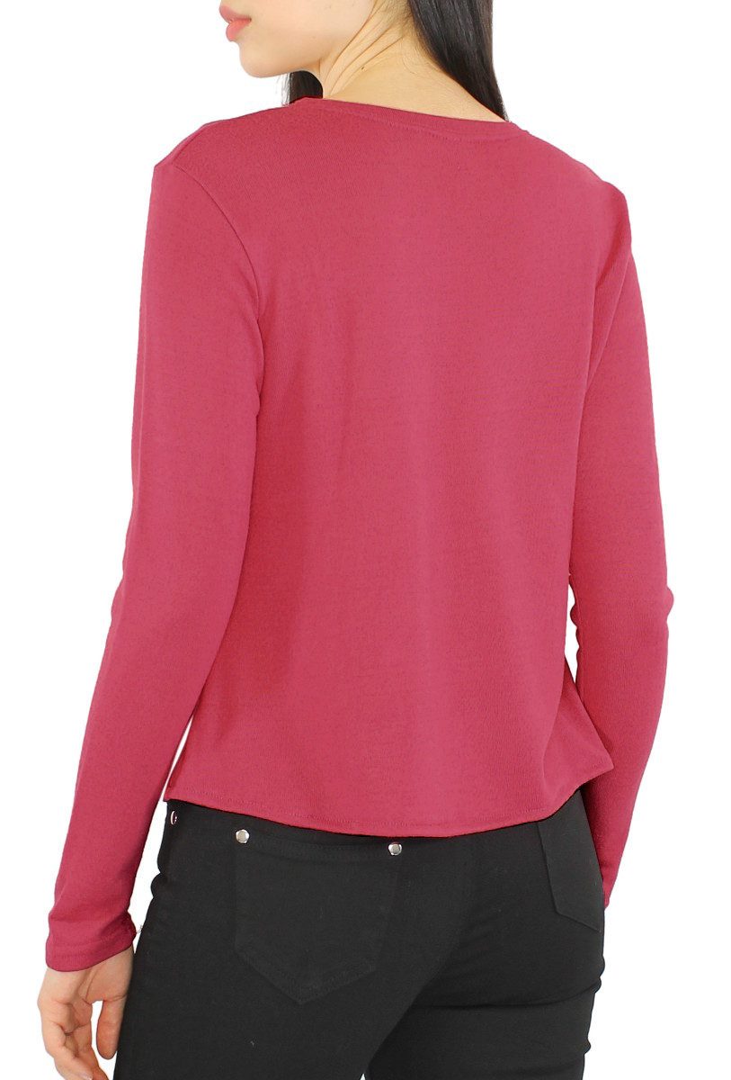 dy_mode Langarmshirt Damen Rundhals Shirt – Stilvolles Langarmshirt in Basi günstig online kaufen