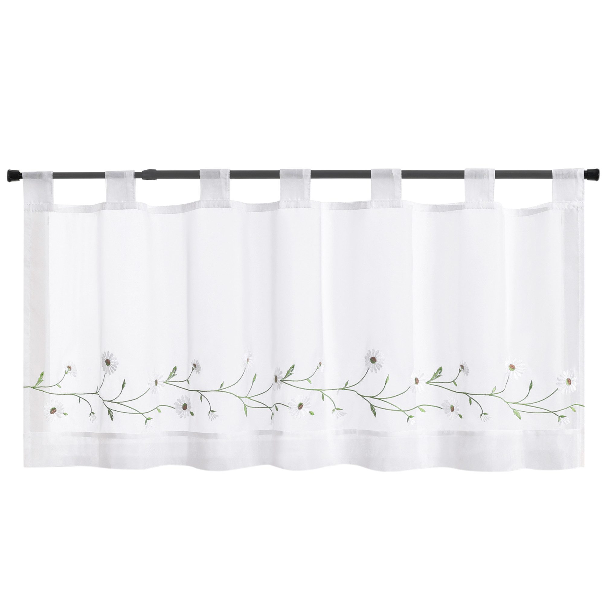 Joyswahl Scheibengardine (1 St), Schlaufen, transparent, Bestickte Voile Ku günstig online kaufen