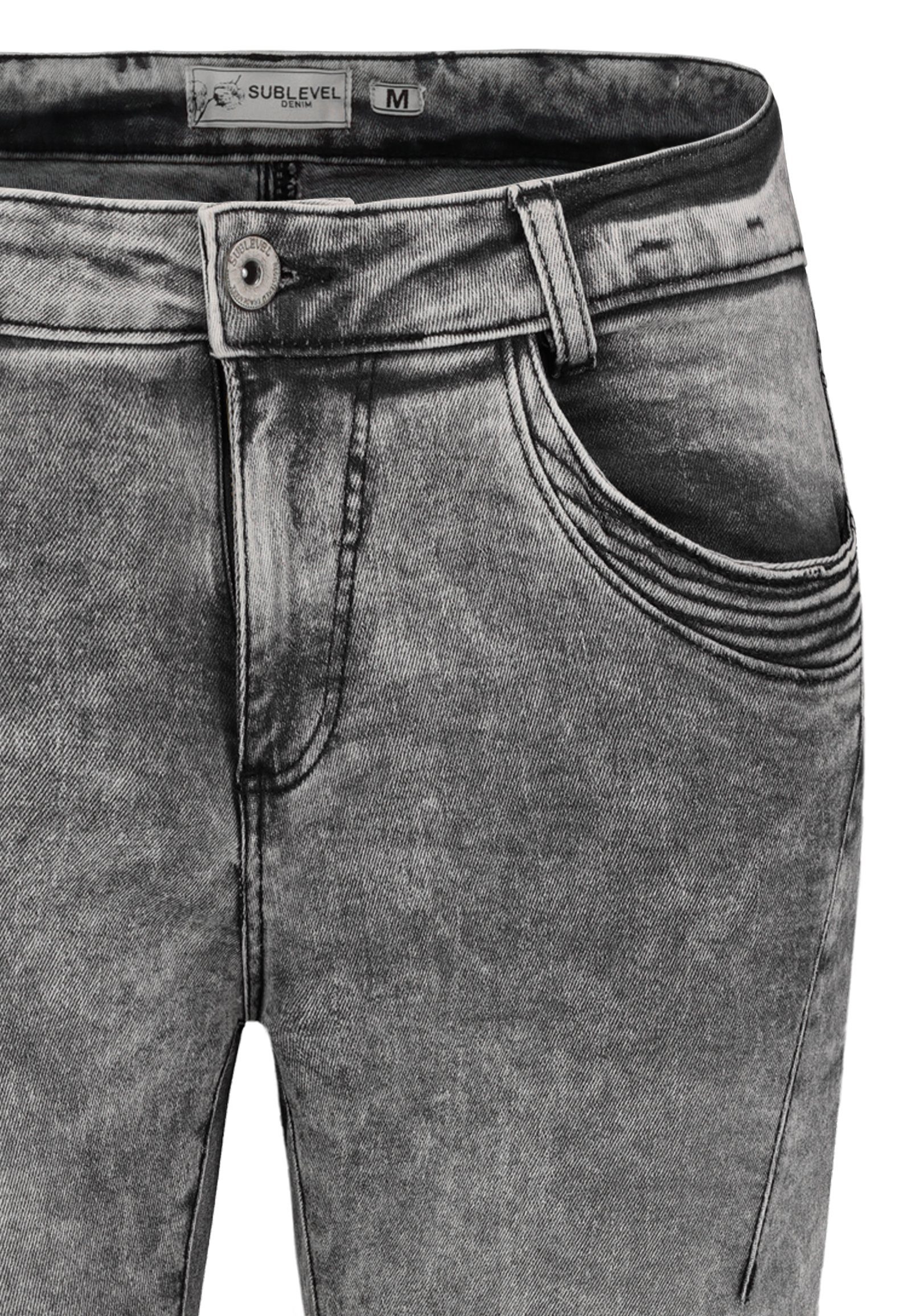 SUBLEVEL Bermudas Damen Capri Hose Jeans Shorts 3/4 Hose Short Bermuda Denim Short