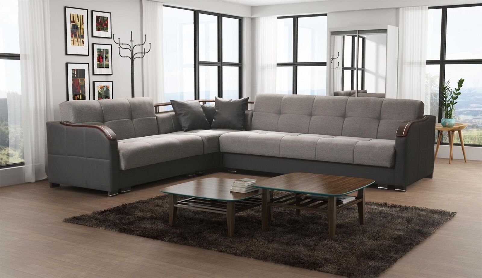 JVmoebel Ecksofa, Luxus Ecksofa L-Form Sofas Couch Textil Möbel Sofas Stoff Design Neu