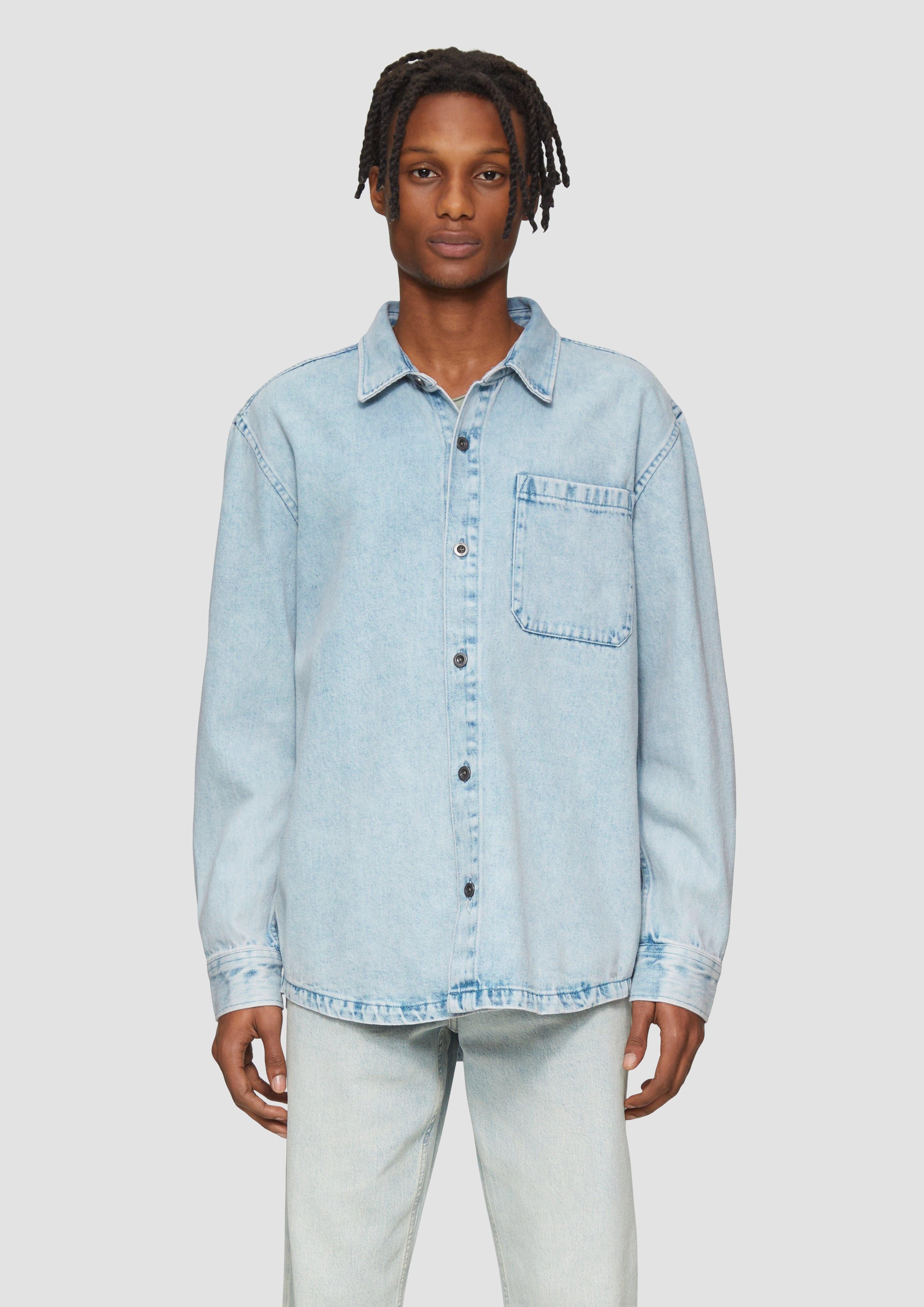 Langarmhemd Relaxed Fit: Denim-Hemd aus Baumwolle