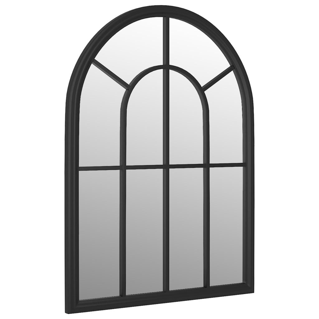 furnicato Wandspiegel Gartenspiegel 60 x 45 cm Schwarz mit Rosteffekt (1-St), Antike Wanddekoration mit vorgebohrtem Loch zur einfachen Montage