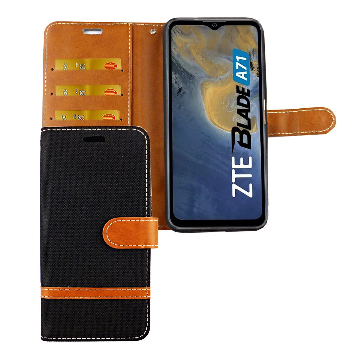MOJIA Flip Case Für ZTE Blade A51 – Magnet-Hülle Mit Kartenfach Und Standfunktion