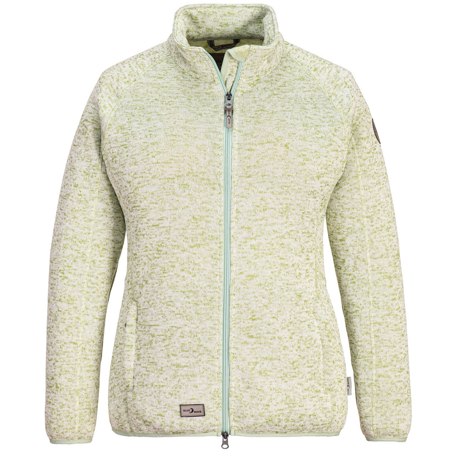 Strickjacke Wave Strickfleecejacke - Fleecejacke in Helga mint Sweatjacke Blue Strickoptik Damen