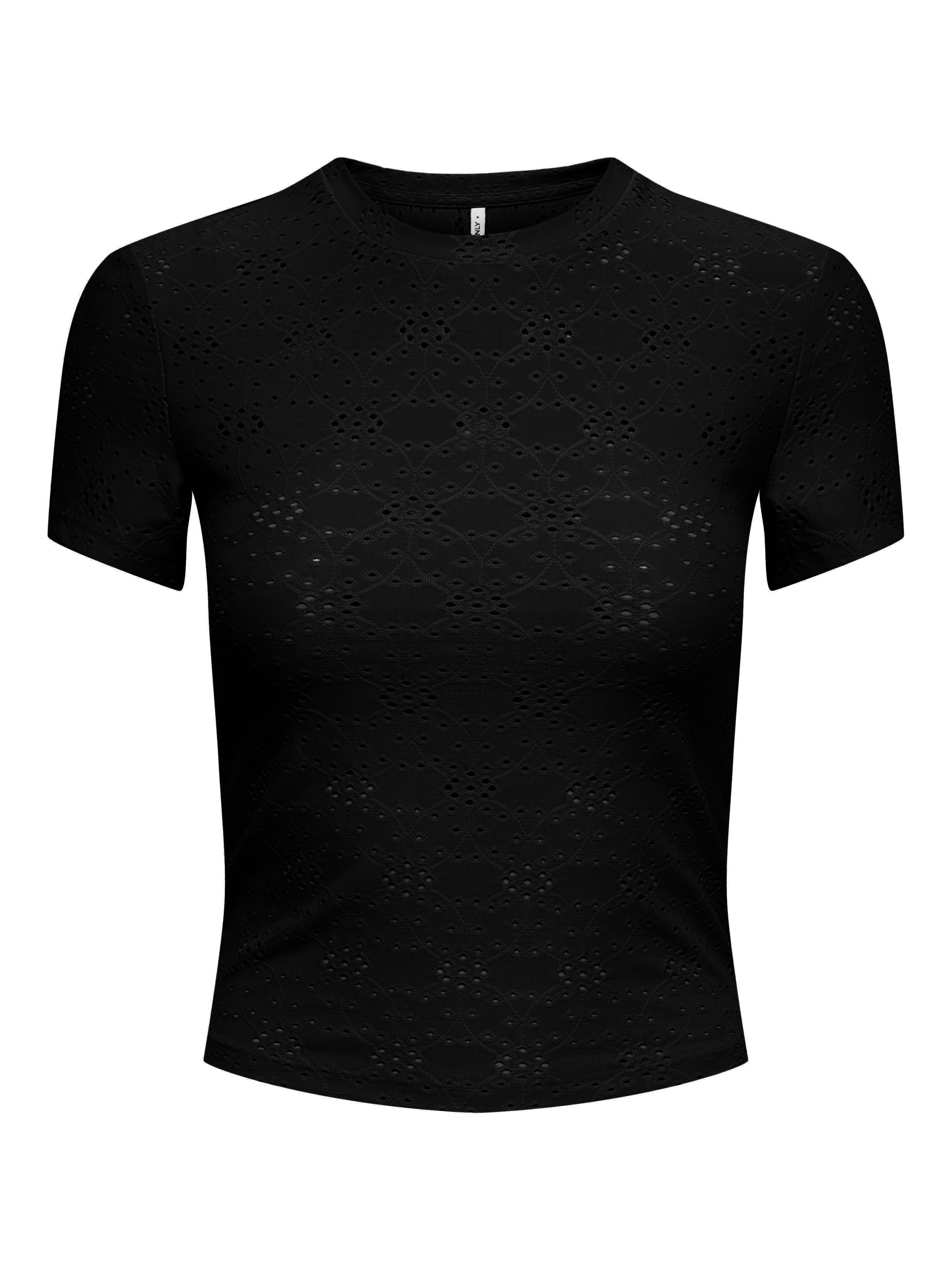 ONLY T-Shirt ONLSMILLA NEW S/S TOP JRS Materialmix, slim fit, Rundhals