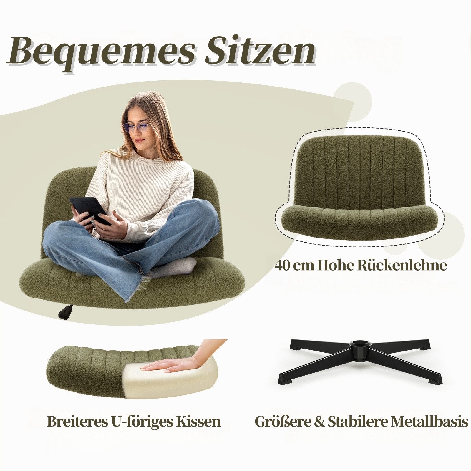 Intimate WM Heart Bürostuhl Ohne Armlehnen, Ergonomischer Schreibtischstuhl günstig online kaufen